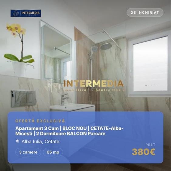 Apartament cu 3 camere decomandat, mobilat în Cetate