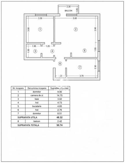 Apartament cu 3 camere în Mircea cel Bătrân