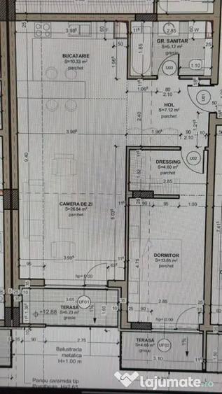 Apartament cu 2 camere semidecomandat în Florești