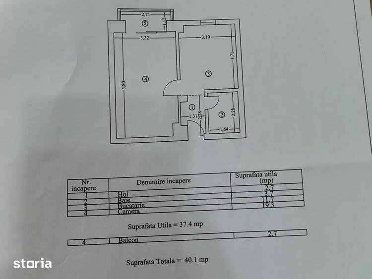 Garsonieră decomandată în Brătianu