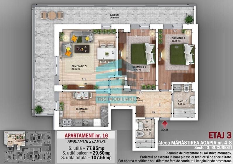 3 Camere Modern cu Terasa 30 mp,Metrou, Nicolae Grigorescu - 5