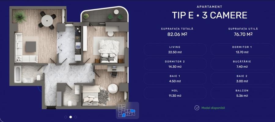 APARTAMENT CU 3 CAMERE DECOMANDAT, 2 BAI , COMPLEX PREMIUM +++, COMISION 0% !!! - 4