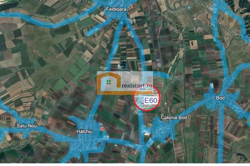 Feldioara, ideal investitie, 10ha teren industrial cu deschidere 240ml la E60 - DN13 - 2