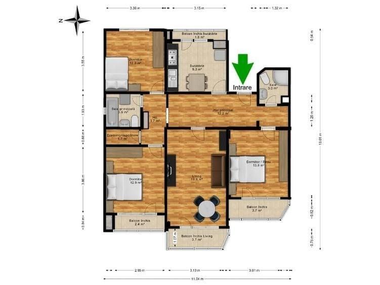 APARTAMENT 4 CAMERE | ETAJ 2 - 36