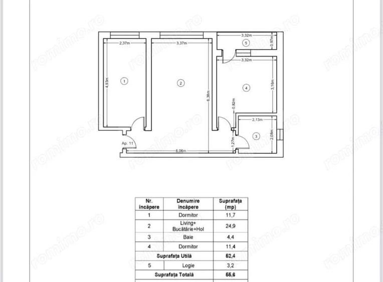 Apartament nou, 3 camere, 55,6 mp, Zona Ipotesti - 1