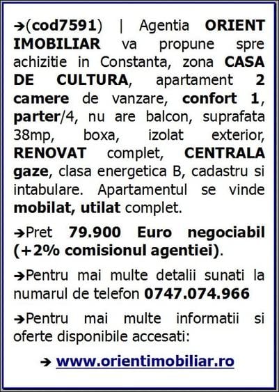 De vanzare apartament 2 camere, parter, zona Casa de Cultura - 10