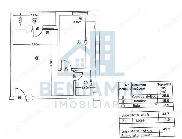 Apartament cu 2 camere nedecomandat în Central - 6