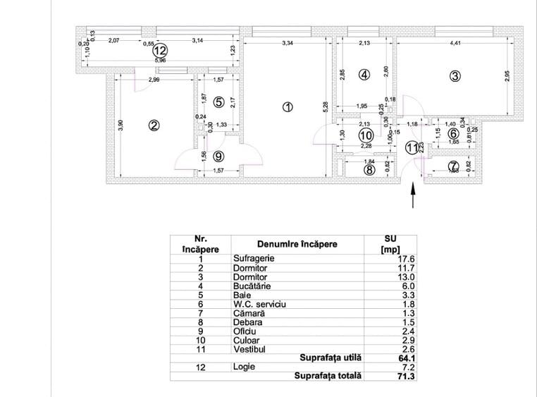Apartament 3 camere - intrare IOR