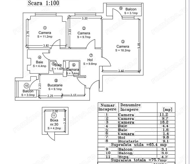 Apartament cu 3 camere decomandat în Dacia