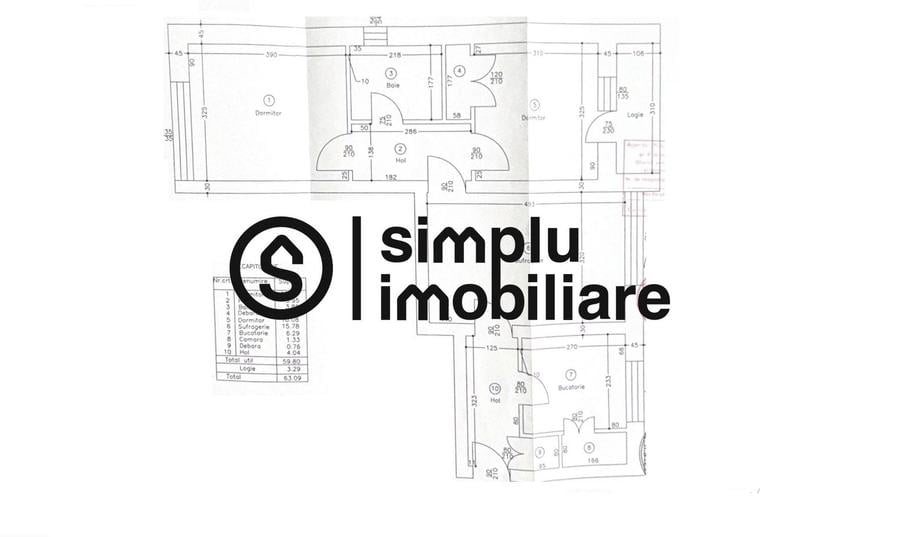 Apartament cu 3 camere semidecomandat în Calea București