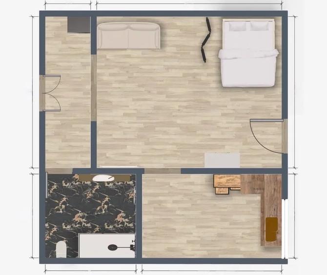 Apartament cu 2 camere decomandat în Florești