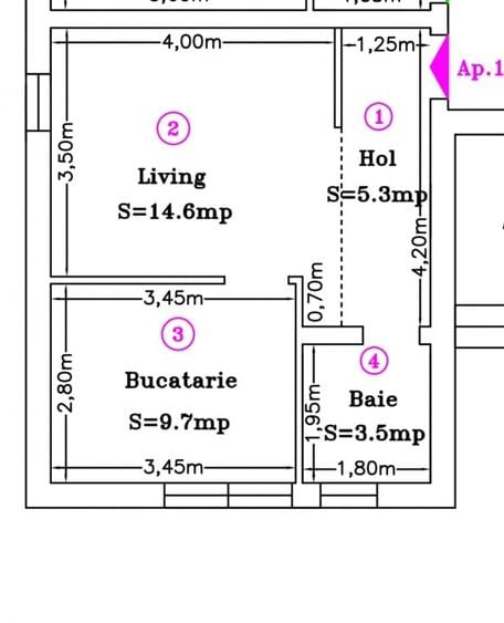 APARTAMENT CU 1 CAMERA SI CURTE INDIVIDUALA, GIROC - 4