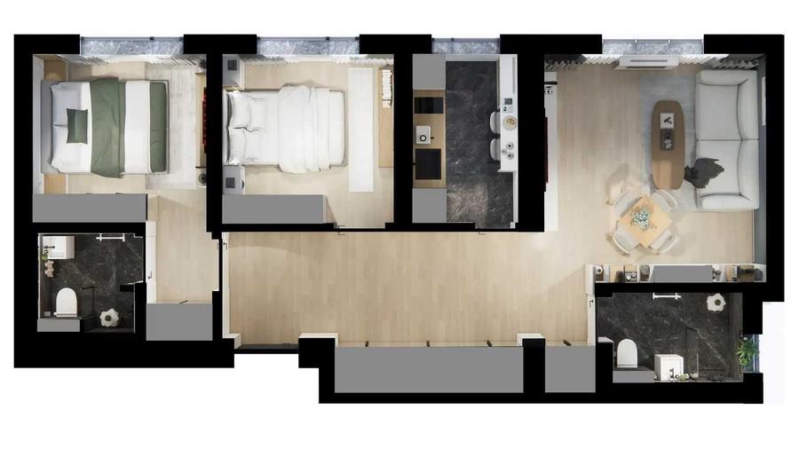 Ap 3 camere Militari Shopping, fatada ventilata, loc parcare si TVA 21% incluse - 7