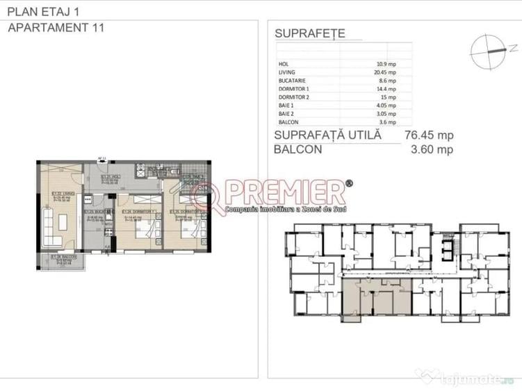 3 Camere Decomandat - 2 bai - etaj 1/7 Str. Odei, Berceni - 1