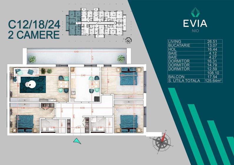 AP 4CAM. SPATIOS (108MP UTILI) / BLOC IN CURS DE FINALIZARE. EVIA! - 1