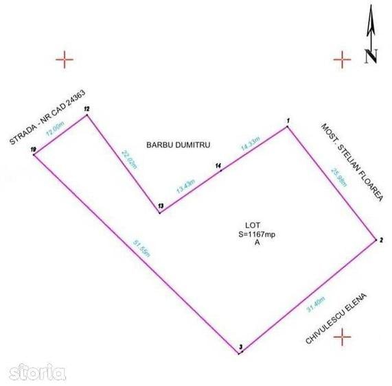 Teren intravilan comuna cuza voda sat calarasii vechi 1167 mp - 1