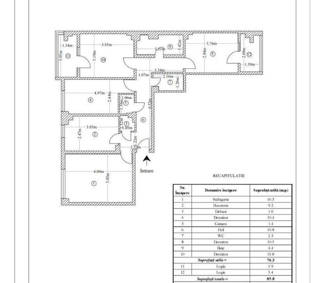 4 camere - etajul 2 - 86mp -izolat - bloc din 1980 - 2