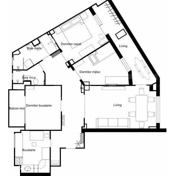 Apartament 4 camere, 2 bai- zona Turist - 1