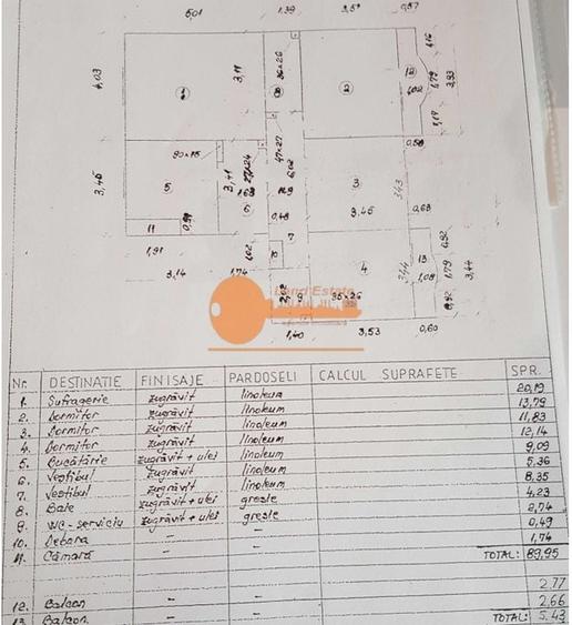 Apartament 4 camere decomandat | 13 Septembrie – Sebastian | Etaj 6/8 - 6