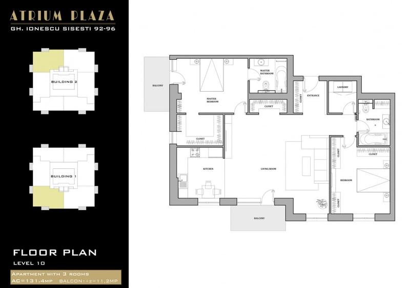 0% | Apartament 3 camere NOU, decomandat, 86 mp, 2 bai  | Atrium - Sisesti - 17
