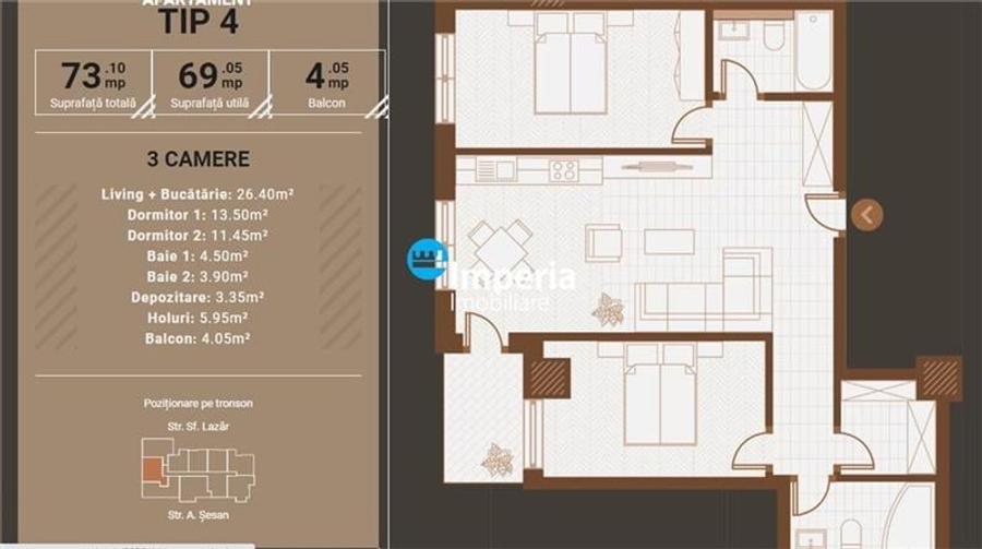 Proiect deosebit! ap 3 camere ULTRACENTRAL! langa PALAS - 2