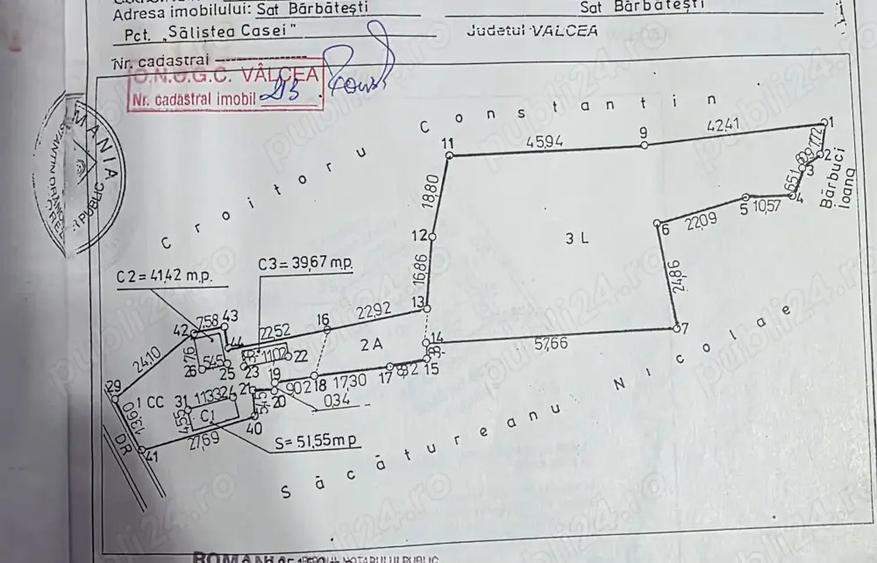 Vand Casa + Teren Barbatesti Valcea (casa batraneasca) total 3851 mp - 2