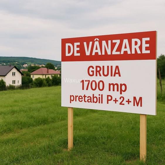 Teren intravilan in Gruia, 1700mp, pretabil bloc, PUZ aprobat