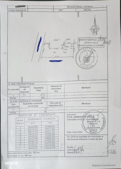 Teren de 273 mp, în Nord