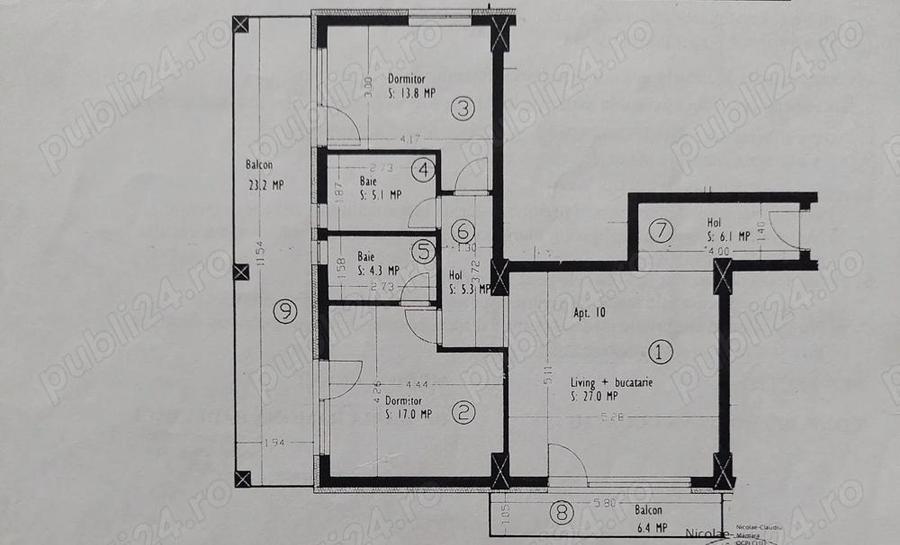 ap 3 camere, 78 mp pt locuit sau birouri - 1