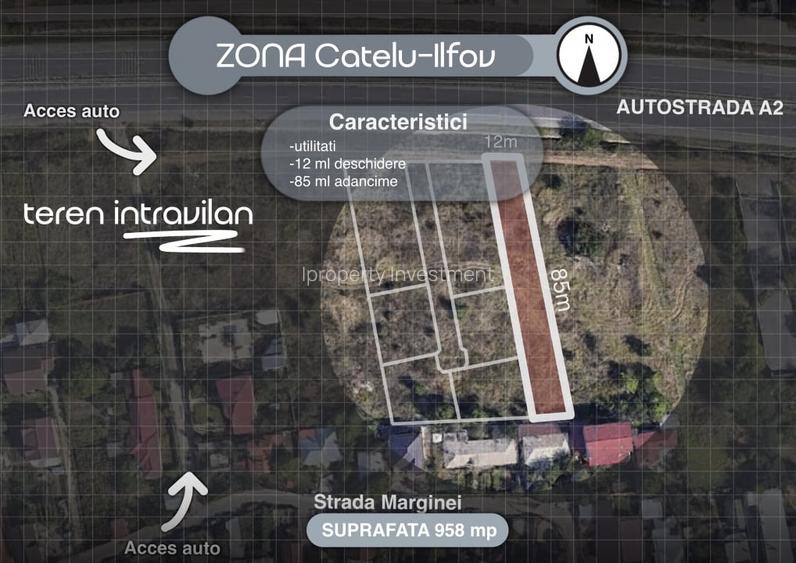 Teren Intravilan | Catelu-Ilfov | UTR M1 | imprejmuit | 958 mp | POT 60