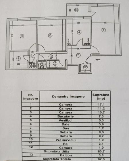 Apartament 3 camere decomandat - 5