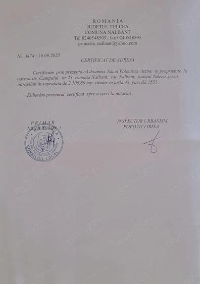 Teren de 2100 mp, în Central