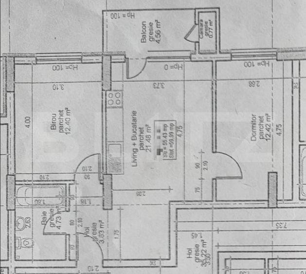 Apartament 3 camere, semifinisat, zona BMW - 4