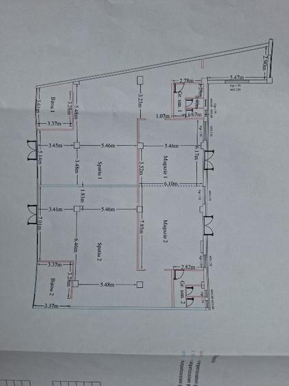 Inchiriez doua spatii comerciale , alaturate , de 173mp utili , fiecare - 6