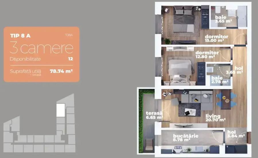 3 Camere Decomandat aproape de finalizare - Zona 1 Decembrie - 2