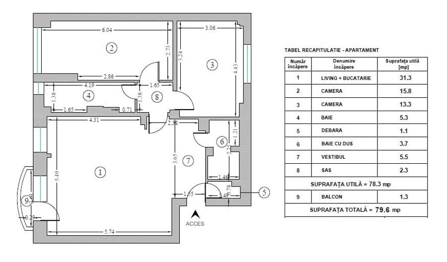 Apartament 3 cam de vanzare, loc de parcare inclus, cartier Aviatiei - 16