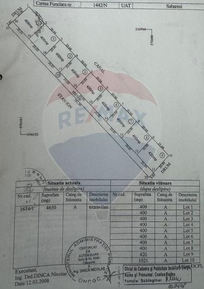 Vanzare Teren lotizat 4,650mp Sabareni / Strada Cereanca - 3