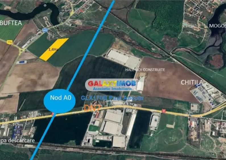 Teren Buftea str Milano 14000 mp zona Mixta ,servicii acces - 1