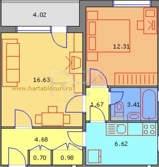 2 camere, 6/10, anvelopat, 51 mp- Drumul Taberei - 1