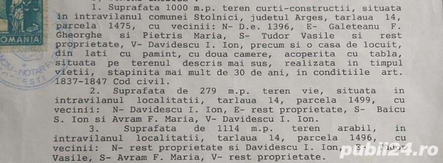 DE VANZARE casa cu teren Comuna Stolnici Sat Stolnici - 1