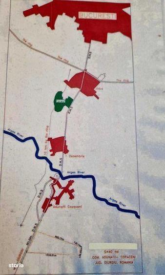 De vanzare 40 HA intravilan, Adunatii Copaceni, locatie excelenta!!! - 2