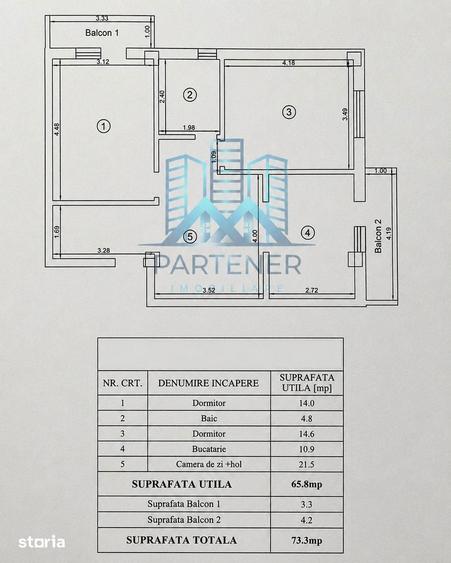 Apartament 3 camere mobilat+utilat Valea Lupului/Pacurari 73mp+parcare - 10