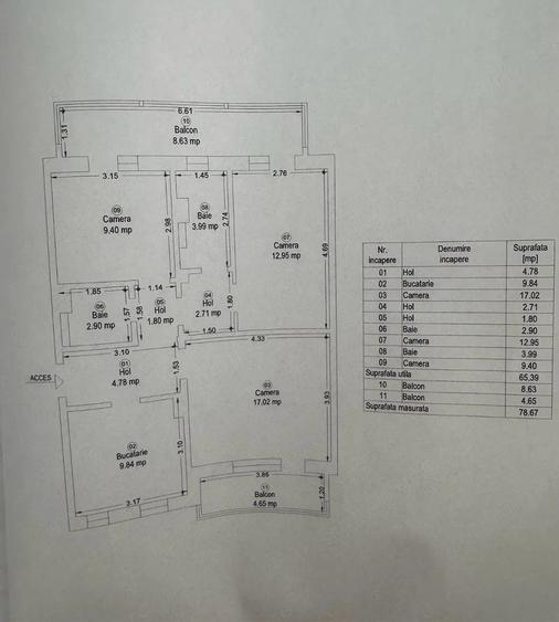 Apartament cu 3 camere decomandat în Girocului