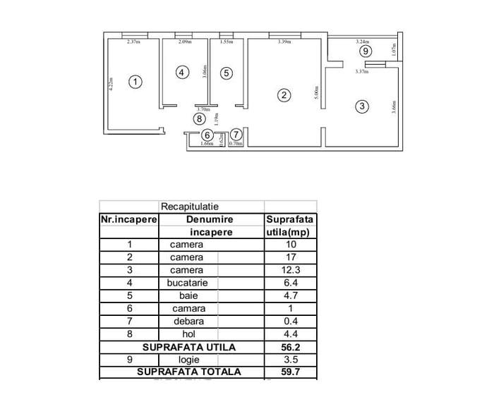 Podu Ros - la bulevard, 3 camere, etaj 1, necesita renovare, - 2