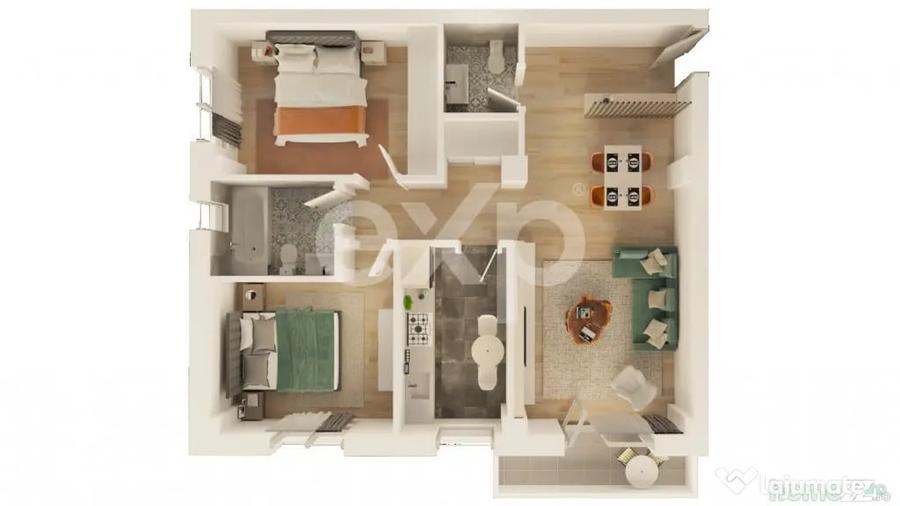 Apartament cu 3 camere decomandat în Trivale