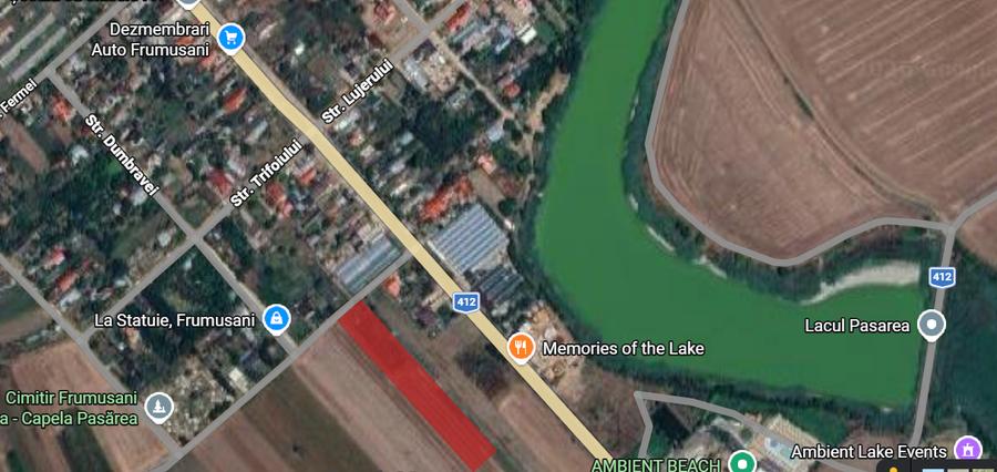 Teren intravilan 4.990 mp – Frumușani, zona Pasărea | Deschidere 22,5 m - 1
