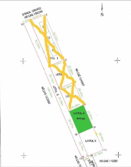 Teren intravilan 625mp (441mp+cota drum),zona strict rez.str.Grivita asfalt! - 1