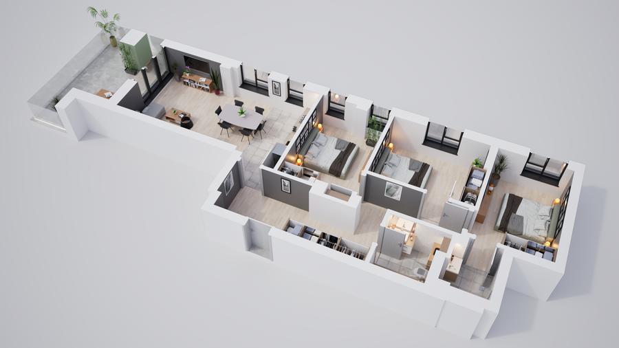 Apartament spațios, 4 camere – ansamblu cu parc și zone verzi - 4