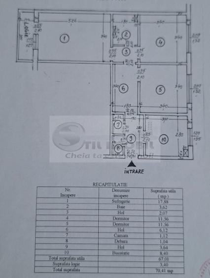 Ap. 3 camere CD- 71mp - Mircea cel Batran - et. intermediar - 125.500e - 14