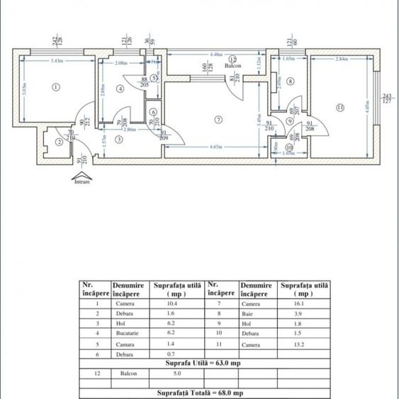 Etaj 1-Tatarasi Dispecer-3 Camere Semidecomandat 68mp-bloc fara risc - 2